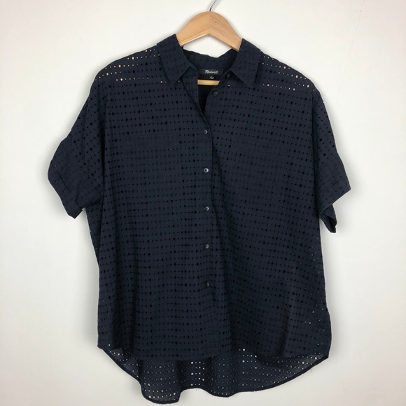 Madewell Tops - Madewell Eyelet Courier Shirt Size Large